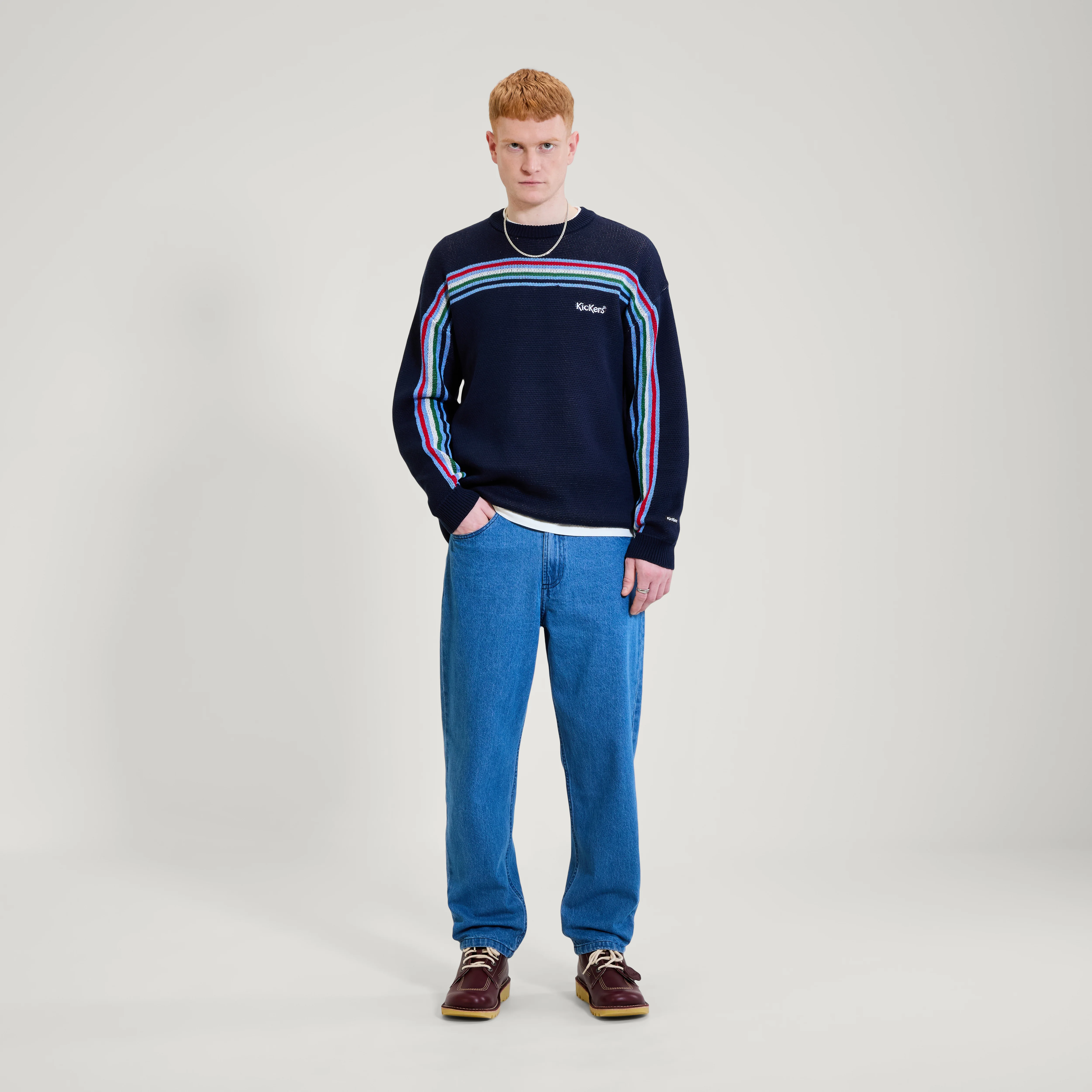 Adult Mens Kickers Crew Knit Navy
