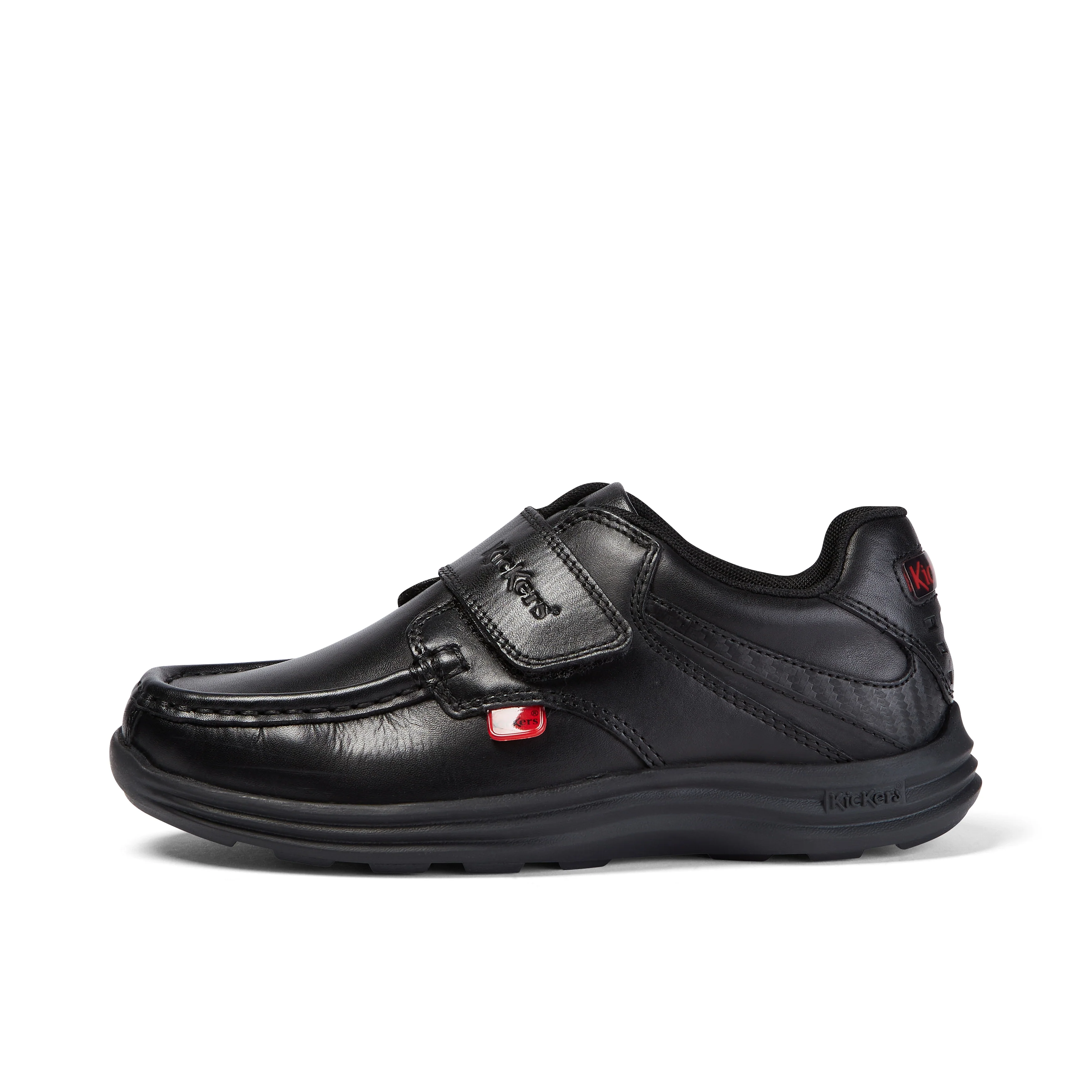 Junior Boys Reasan Strap Leather Black