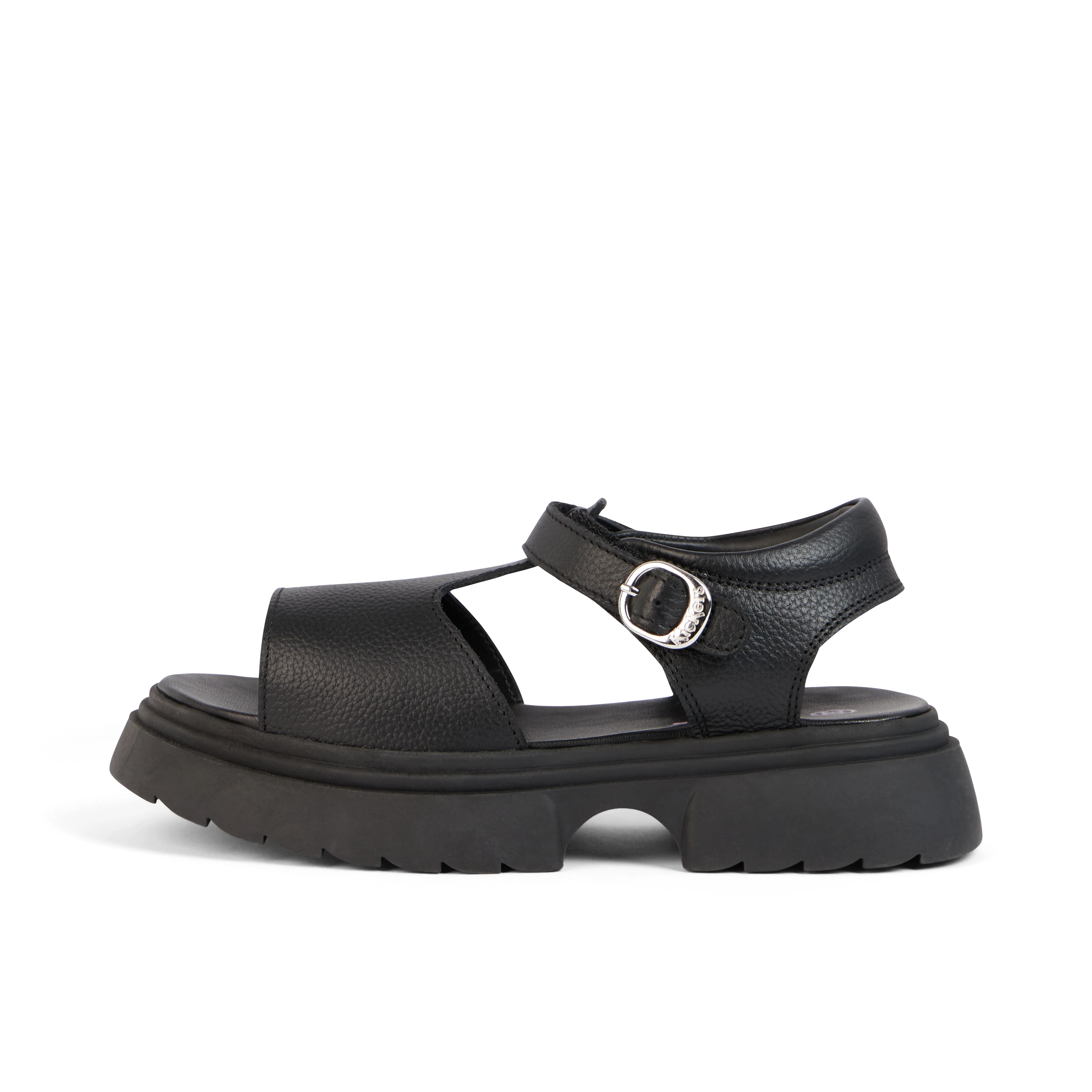 Junior Girls Kenzi Sandals Leather Black - Image 5