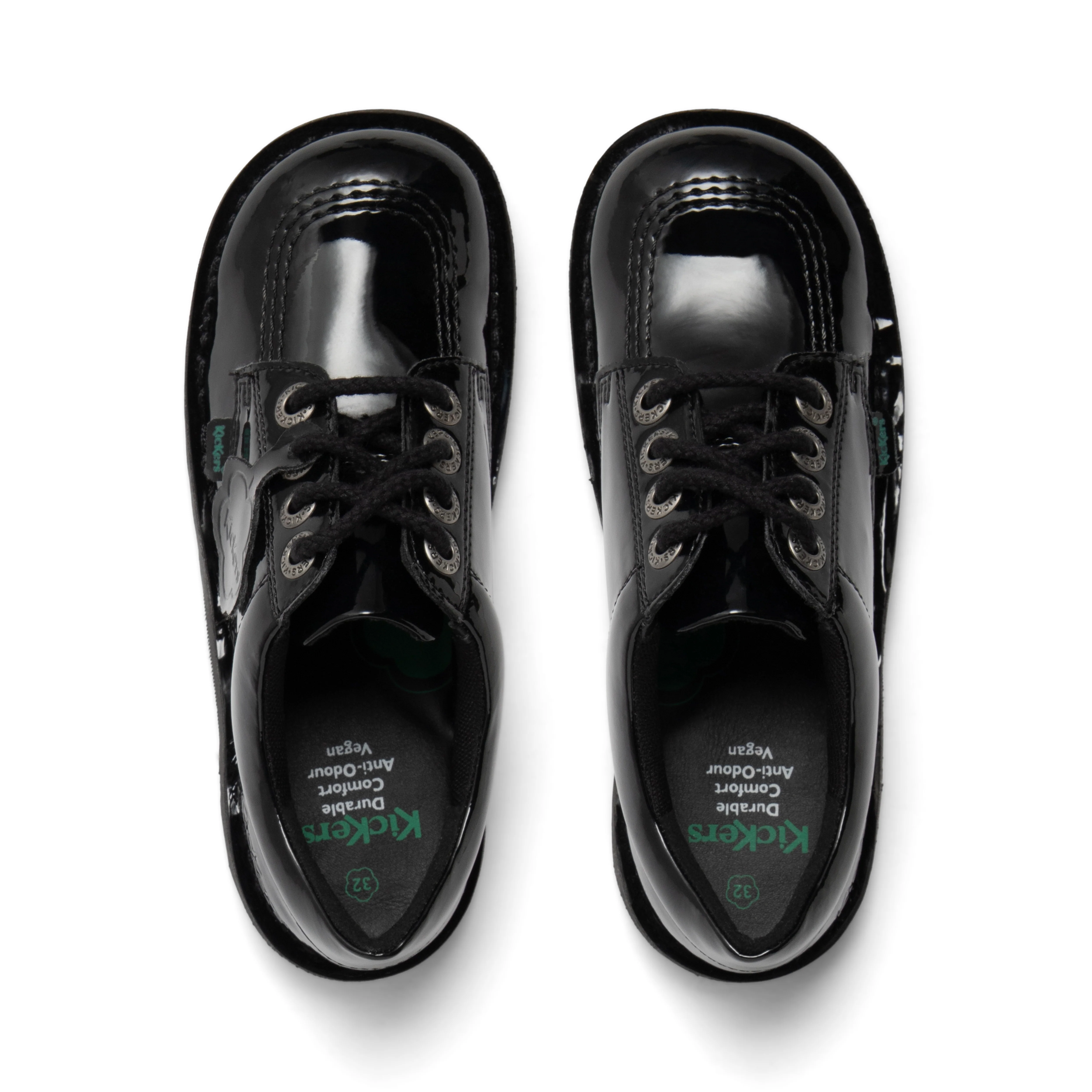 Junior Girls Kick Lo Leather Alternative Patent Leather Black - Image 4